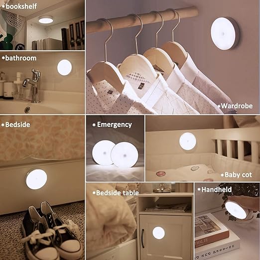 Motion Sensor LED Night Light for Home | USB Rechargeable, Self-Adhesive Installation