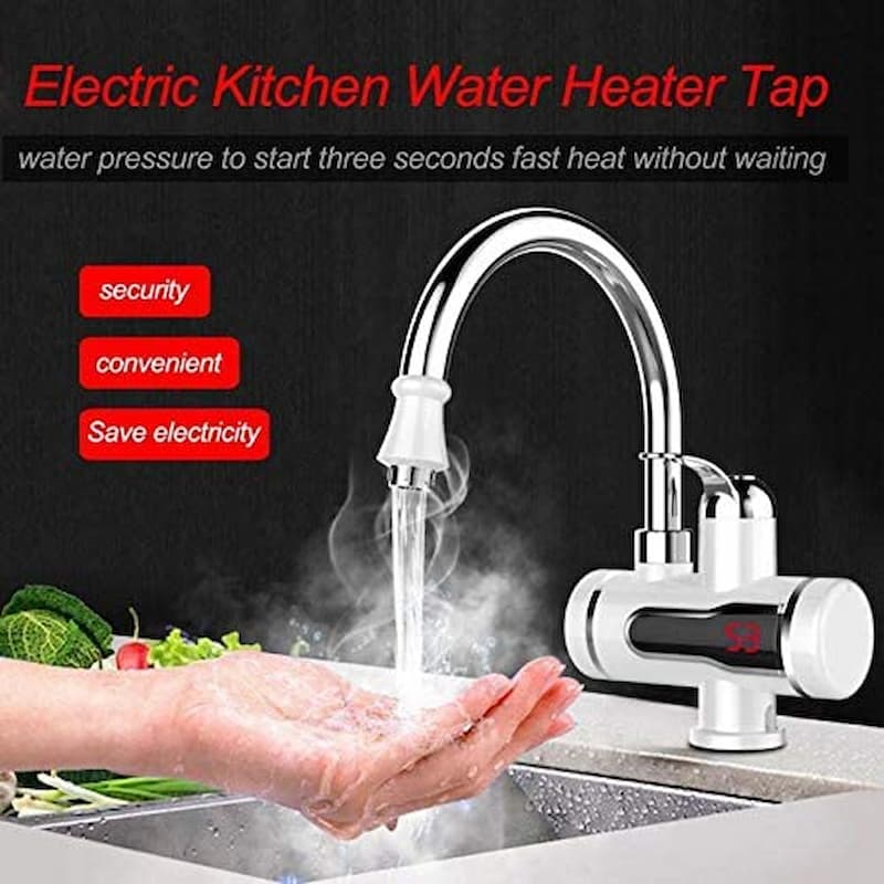 Instant Electric Water Heating Tap & Faucet with LED Temperature Display – Fast Flow & Hot Water Tap